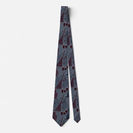 Cravate Motif ensorcelant de Halloween sous la lune (Devant)