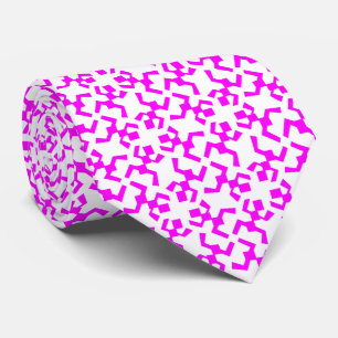 Cravate Motif ethnique africain rose et blanc