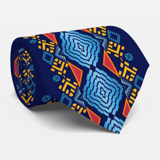 Cravate motif ethnique du sud-ouest (Roulé)