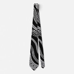 Cravate Motif ethnique tribal onduleux de Boho