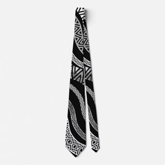 Cravate Motif ethnique tribal onduleux de Boho (Devant)