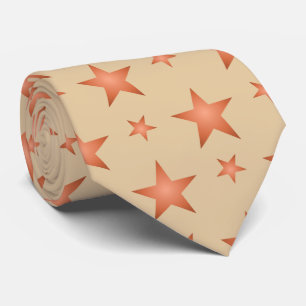 Cravate Motif étoilé en terre cuite orange