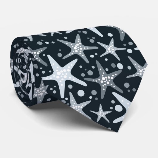 Cravate Motif étoile grise foncée (Roulé)