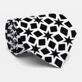 Cravate Motif étoile noir et blanc (Roulé)