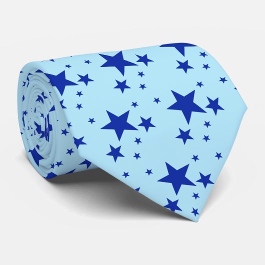 Cravate Motif Étoiles Bleues (Roulé)
