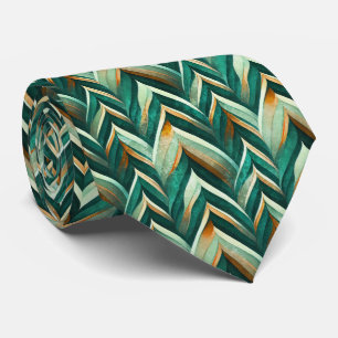 Cravate Motif éventail Art Déco Vert Terreux (4)