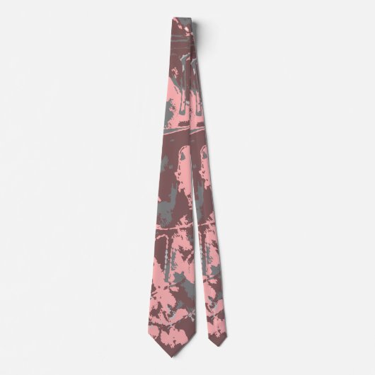 Cravate Motif exclusif Brown rose Abstrait (Devant)