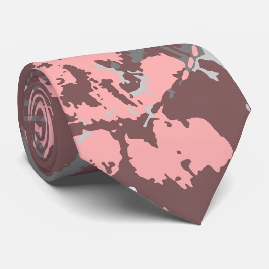 Cravate Motif exclusif Brown rose Abstrait (Roulé)