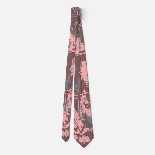 Cravate Motif exclusif Brown rose Abstrait (Dos)