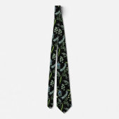Cravate Motif feuille 11.bw Black BG (Dos)