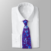 Cravate Motif feuille 12.bw Violet BG (Attaché)