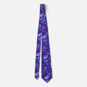 Cravate Motif feuille 12.bw Violet BG (Dos)