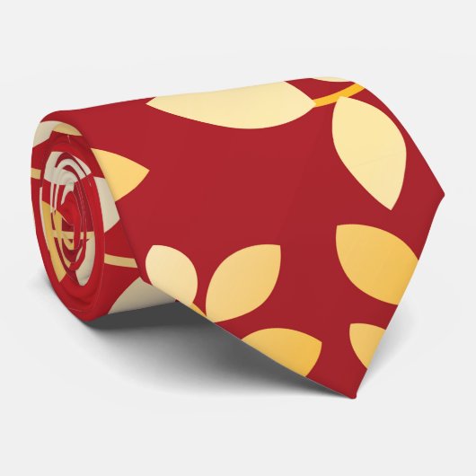 CRAVATE MOTIF FEUILLE 7 (Roulé)