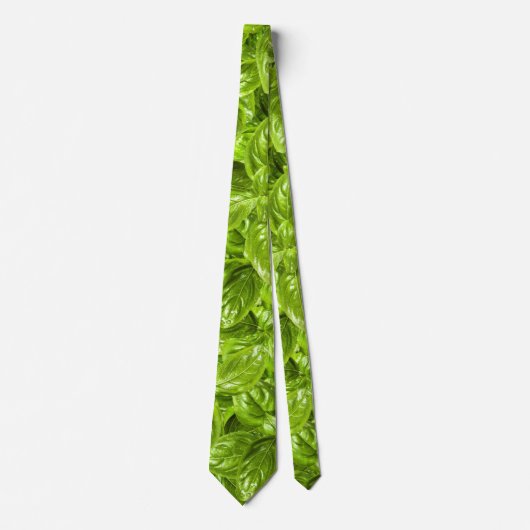 Cravate Motif Feuille Basil (Devant)