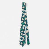 Cravate Motif feuille bleu vert minimal (Devant)