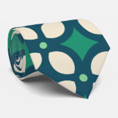 Cravate Motif feuille bleu vert minimal (Roulé)