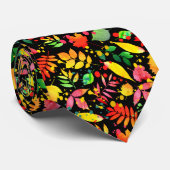 Cravate Motif Feuille coloré (Roulé)