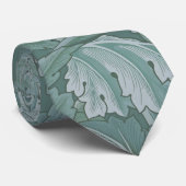 Cravate Motif feuille d'acanthe bleu sarcelle de William M (Roulé)