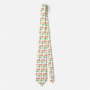 Cravate Motif feuille d'érable coloré