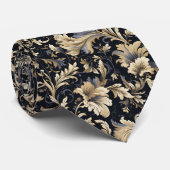 Cravate Motif Feuille d'or (Roulé)