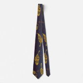 Cravate Motif feuille d'or (Devant)