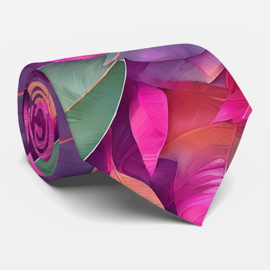 Cravate Motif Feuille exceptionnel (Roulé)