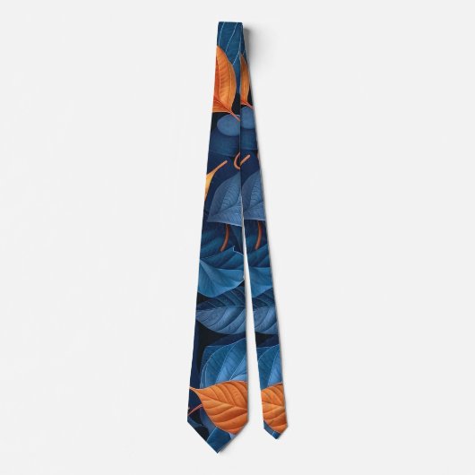 Cravate Motif feuille multicolore (Devant)