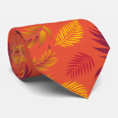 Cravate Motif Feuille tropical 18 (Roulé)