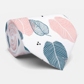 Cravate Motif feuille tropical abstrait moderne (Roulé)
