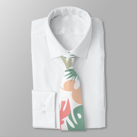 Cravate Motif feuille tropical sans couture (Attaché)
