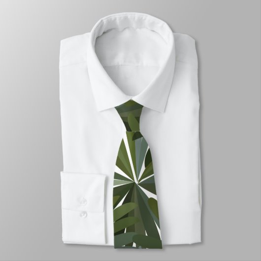 Cravate Motif Feuille vert (Attaché)