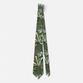 Cravate Motif Feuille vert (Devant)