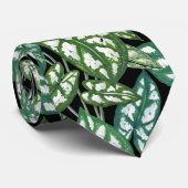 Cravate Motif Feuille vert tropical (Roulé)