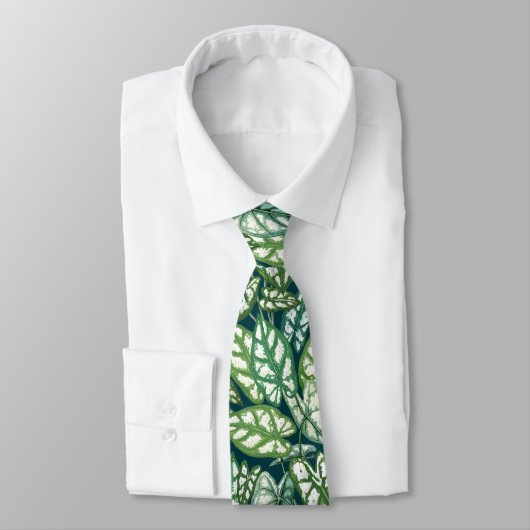 Cravate Motif Feuille vert tropical (Attaché)