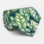 Cravate Motif Feuille vert tropical (Roulé)