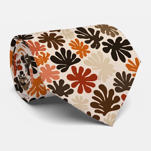 Cravate Motif fleur Boho Matisse  (Roulé)