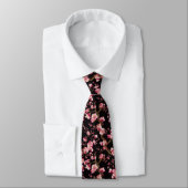 Cravate Motif Fleur de Cerisier Sakura (Attaché)
