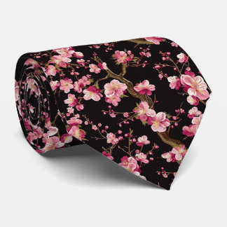 Cravate Motif Fleur de Cerisier Sakura