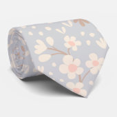 Cravate Motif fleur de myosotis (Roulé)