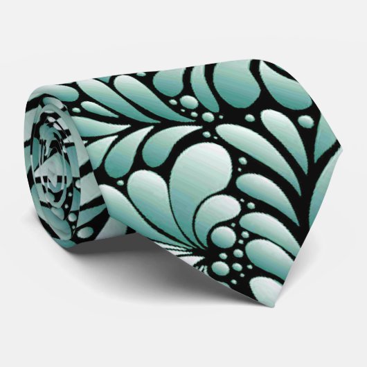 Cravate Motif Fleur désirable en Minty Green (Roulé)