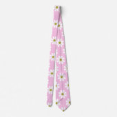 Cravate Motif Fleur Retro Daisy en rose (Dos)
