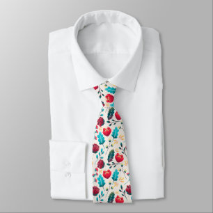 Cravate Motif Fleur sauvage coloré