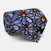 Cravate Motif Fleur sauvage violet (Roulé)
