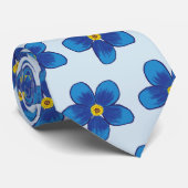 Cravate motif fleurs bleues (Roulé)