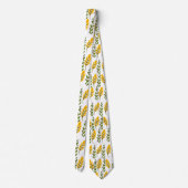 Cravate Motif Fleurs Jaunes et Vertes (Dos)