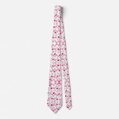 Cravate Motif Fleurs Roses (Devant)