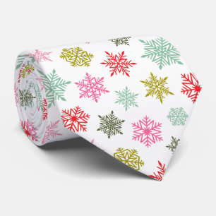 Cravate Motif flocon de neige multicolore – Noël hivernal