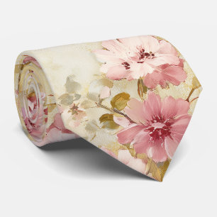 Cravate Motif floral à l'aquarelle de style vintage
