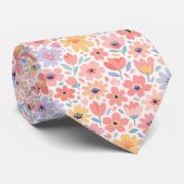 Cravate Motif floral abstrait moderne (Roulé)