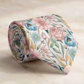 Cravate Motif floral au pastel doux